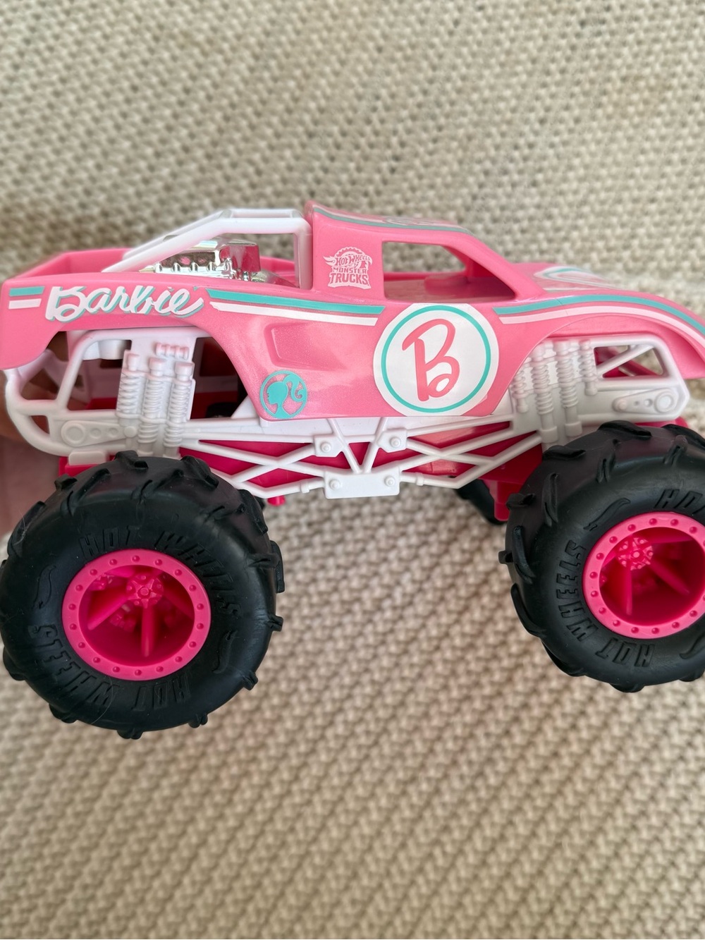 Hot Wheels Barbie Monster Truck 1:24 Scale Pink Toy Car No Remote Replacement